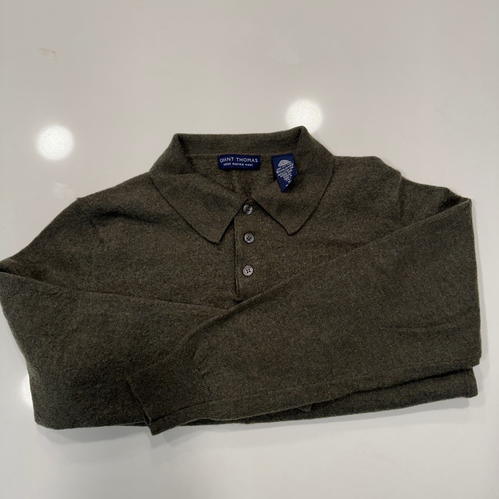Boys dark green 100% wool Sweater